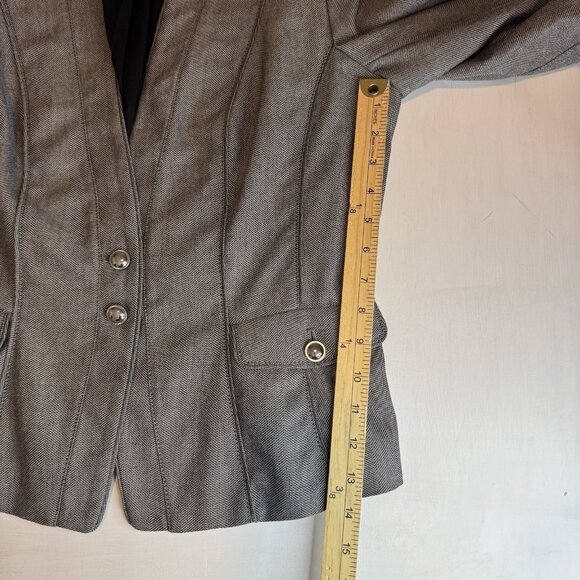 WHBM White House Black Market Blazer Jacket Long Sleeve Women's Size 14 Gray - Picture 11 of 16